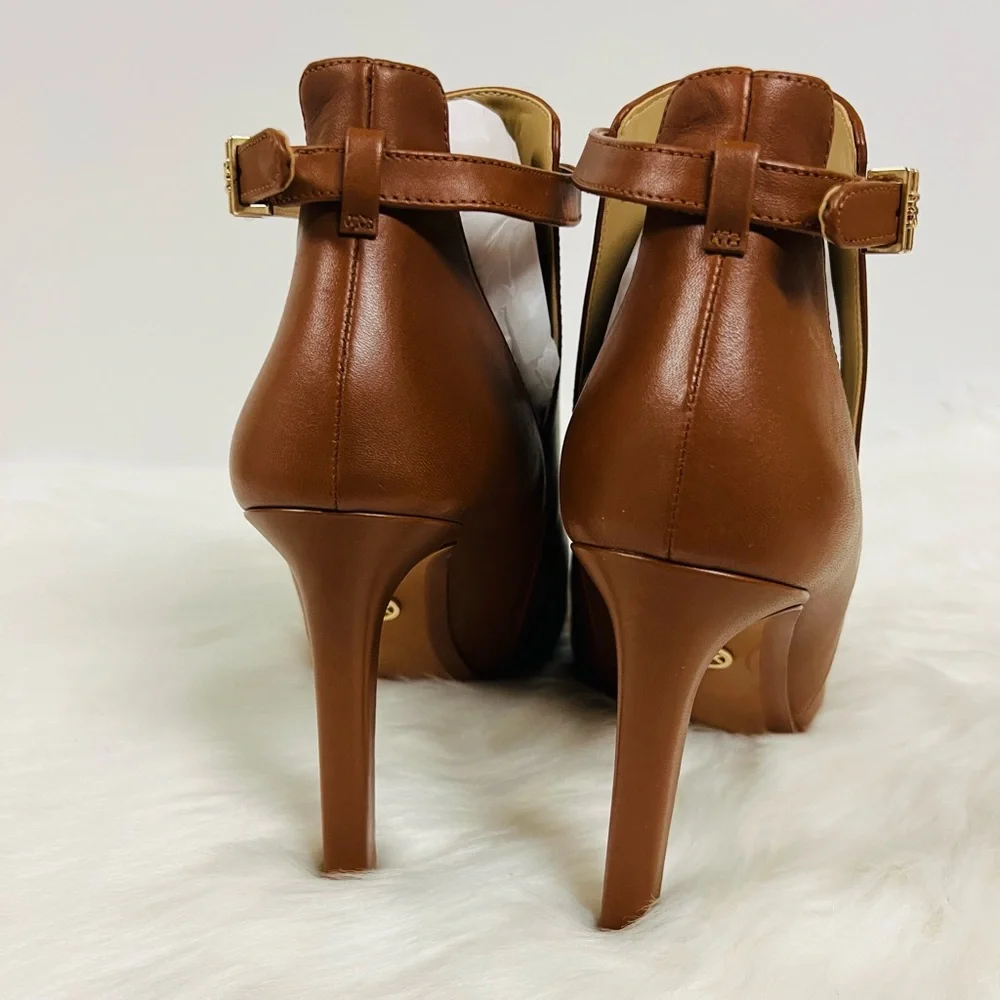 MICHAEL Michael Kors Lawson Leather Open-Toe Ankle Boot In Luggage Size … - Picture 6 of 10